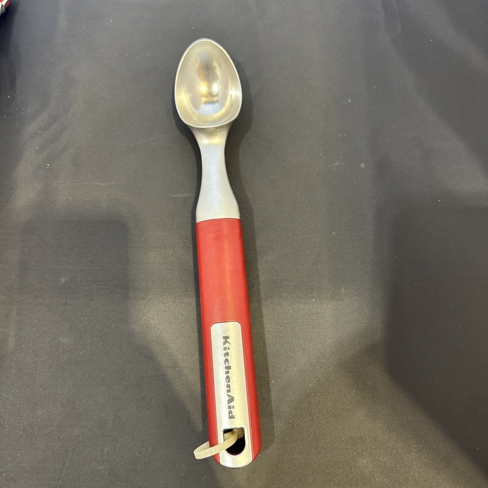 Kitchen Aid Vintage RARE Ice Cream Scoop Stainless & Red Long Handle 10 Inches